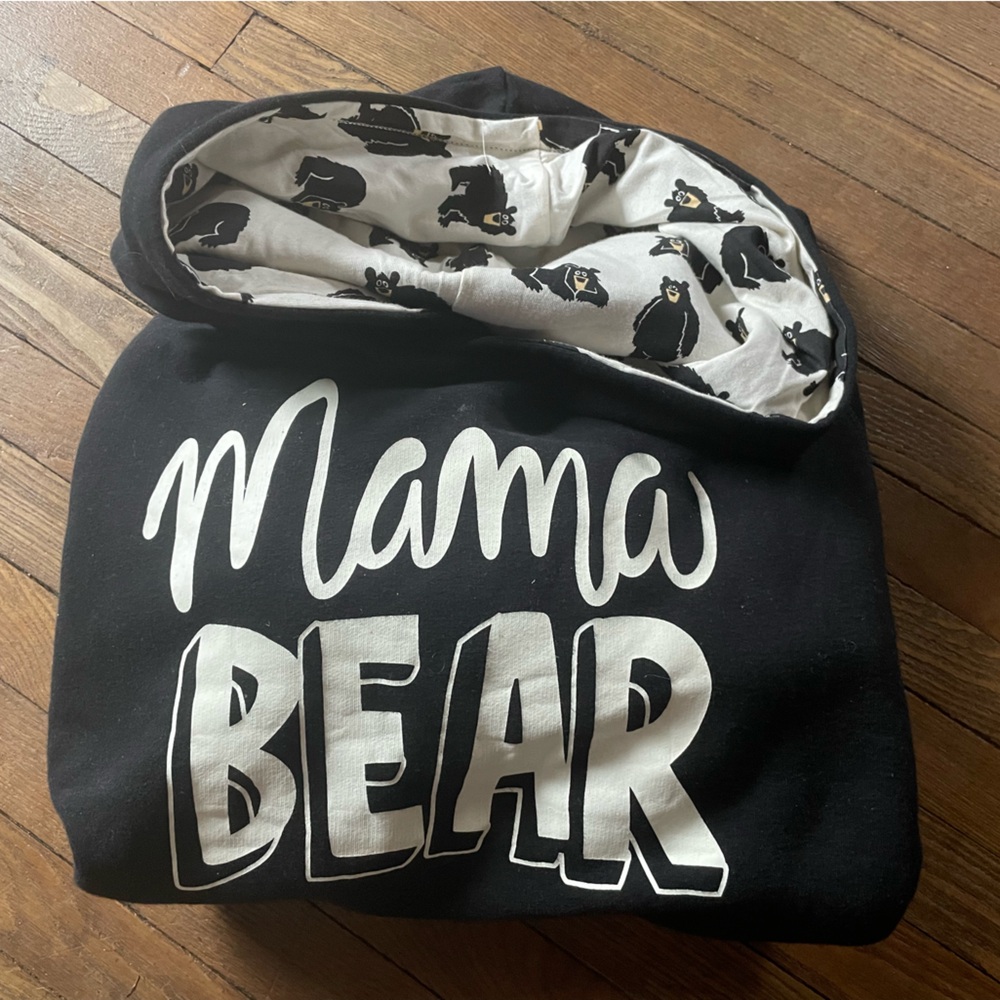 Lazy One Black Mama Bear Hoodie S/M - Picture 6 of 6